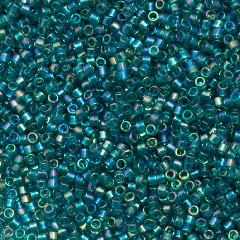 Miyuki Delica Seed Bead 11/0 Transparent Teal AB 2-inch Tube DB1248