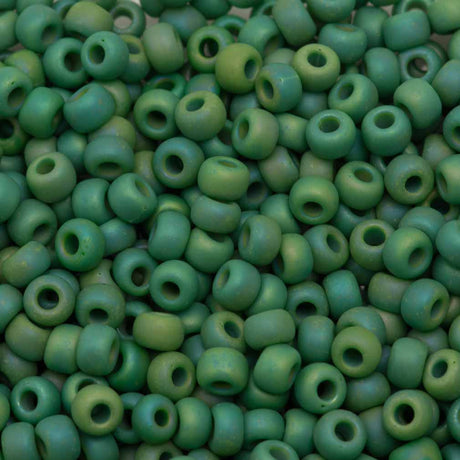 Miyuki Round Seed Beads 5/0 Opaque Jade AB 20g Tube (411FR)