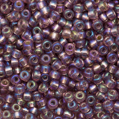 Miyuki Round Seed Bead 6/0 Silver Lined Smoke Amethyst AB 20g Tube (1012)