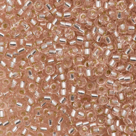 50g Miyuki Round Seed Bead 11/0 Silver Lined Pale Rose (23)