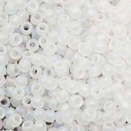 50g toho Round Seed Bead 8/0 Transparent Matte Crystal AB (161F)