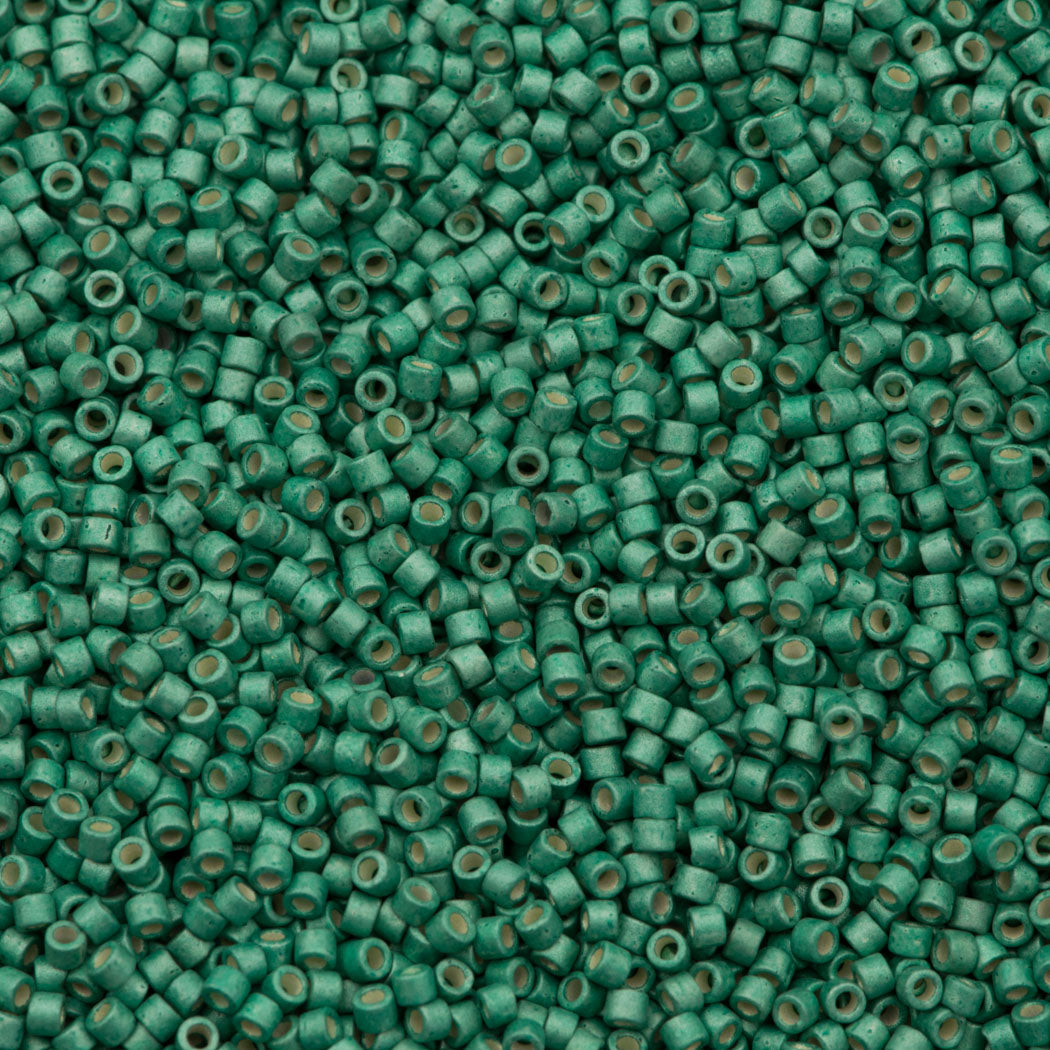 Miyuki Delica Seed Bead 11/0 Galvanized Matte Dark Mint 2-inch Tube DB1171