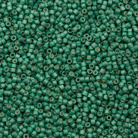 25g Miyuki Delica seed bead 11/0 Galvanized Matte Dark Mint DB1171