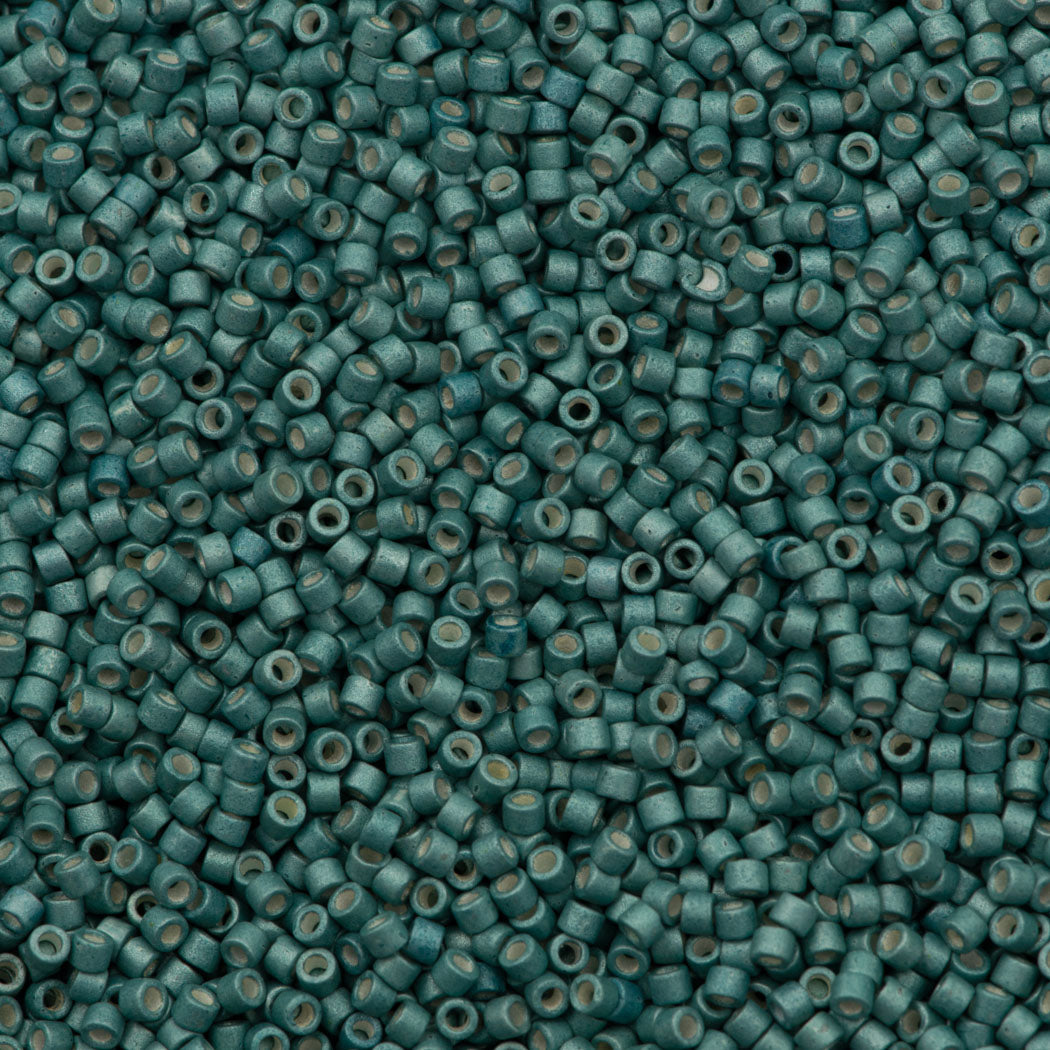 Miyuki Delica Seed Bead 11/0 Galvanized Matte Dark Aqua 2-inch Tube DB1172