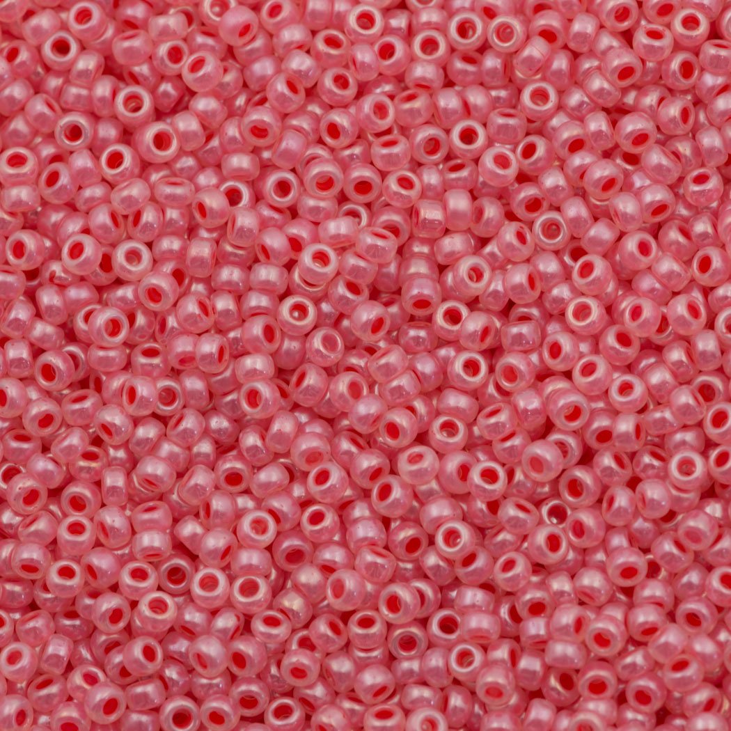 50g Miyuki Round Seed Bead 11/0 Semi-Matte Pink Opal (2345)