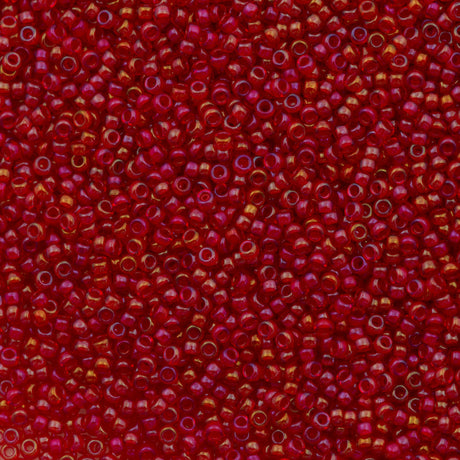 Miyuki Round Seed Bead 15/0 Inside Color Lined Red AB 2-inch Tube (2248)