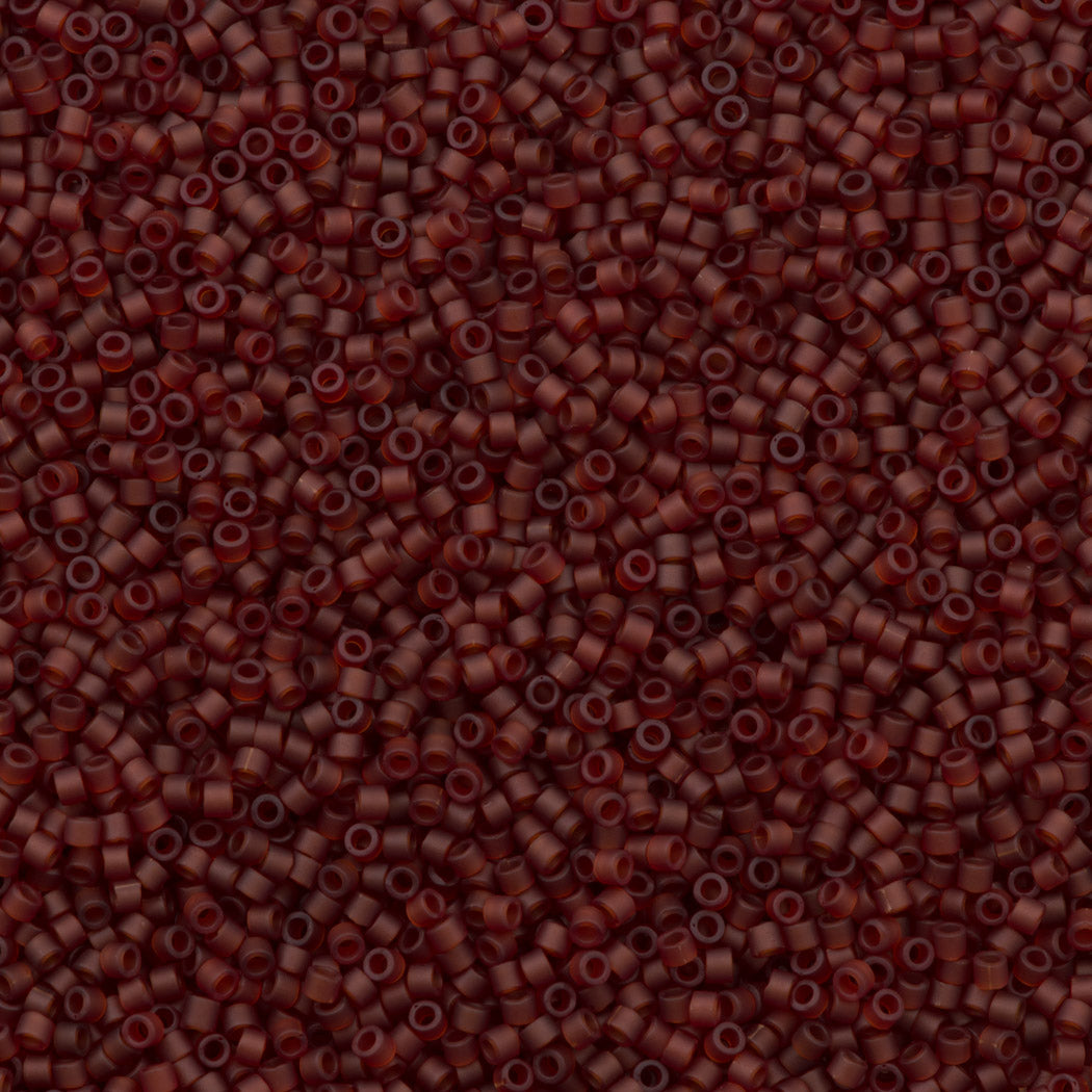 Miyuki Delica Seed Bead 11/0 Matte Transparent Ruby 2-inch Tube DB1262