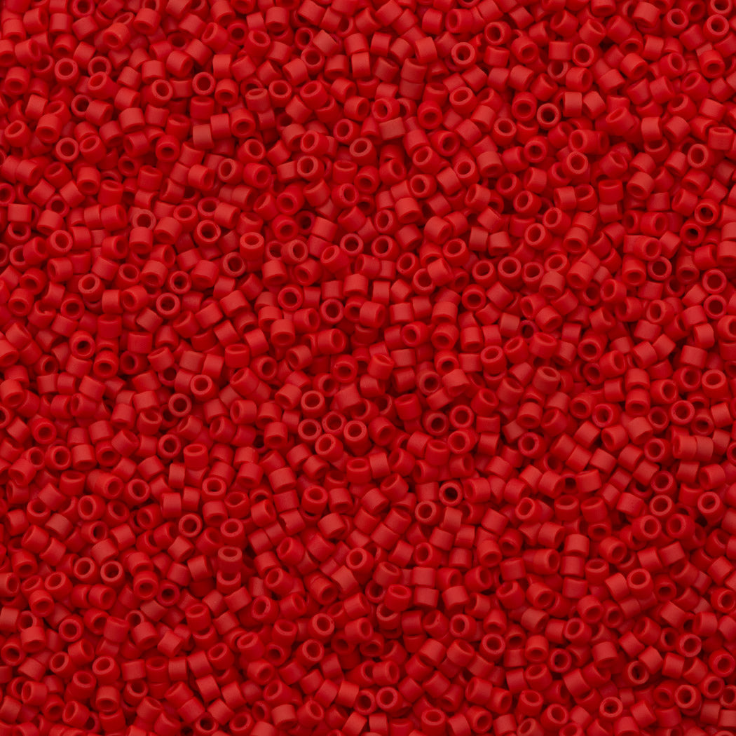 Miyuki Delica Seed Bead 11/0 Opaque Matte Red 2-inch Tube DB753