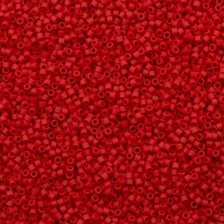 100g Miyuki Delica seed bead 11/0 Opaque Matte Red DB753