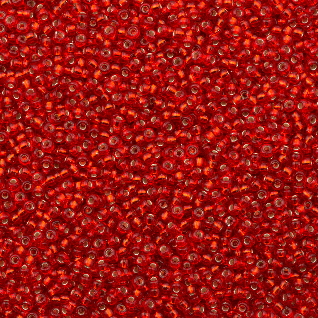 Miyuki Round Seed Bead 11/0 Silver lined Red 22g Tube (10)