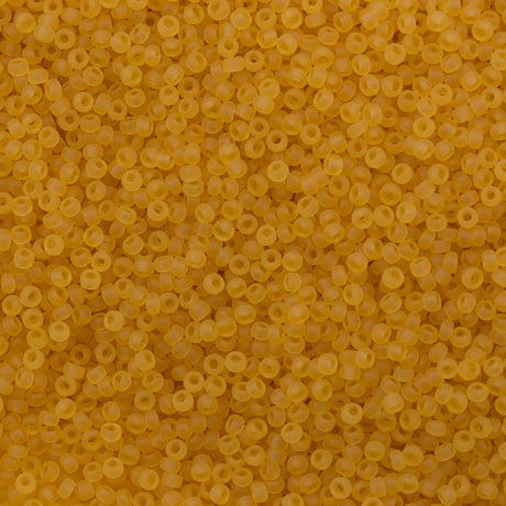 50g Miyuki Round Seed Bead 11/0 Matte Transparent Light Amber (132F)