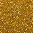 Miyuki Round Seed Bead 11/0 Semi-Matte Silver Lined Gold 22g Tube (1902)