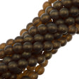 100 Czech 6mm Pressed Glass Round Gold Suede Smoky Topaz Beads (10230MSG)