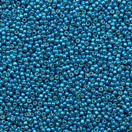 Toho Round Seed Bead 8/0 Permafinish Galvanized Aqua Sky 2.5-inch tube (582PF)