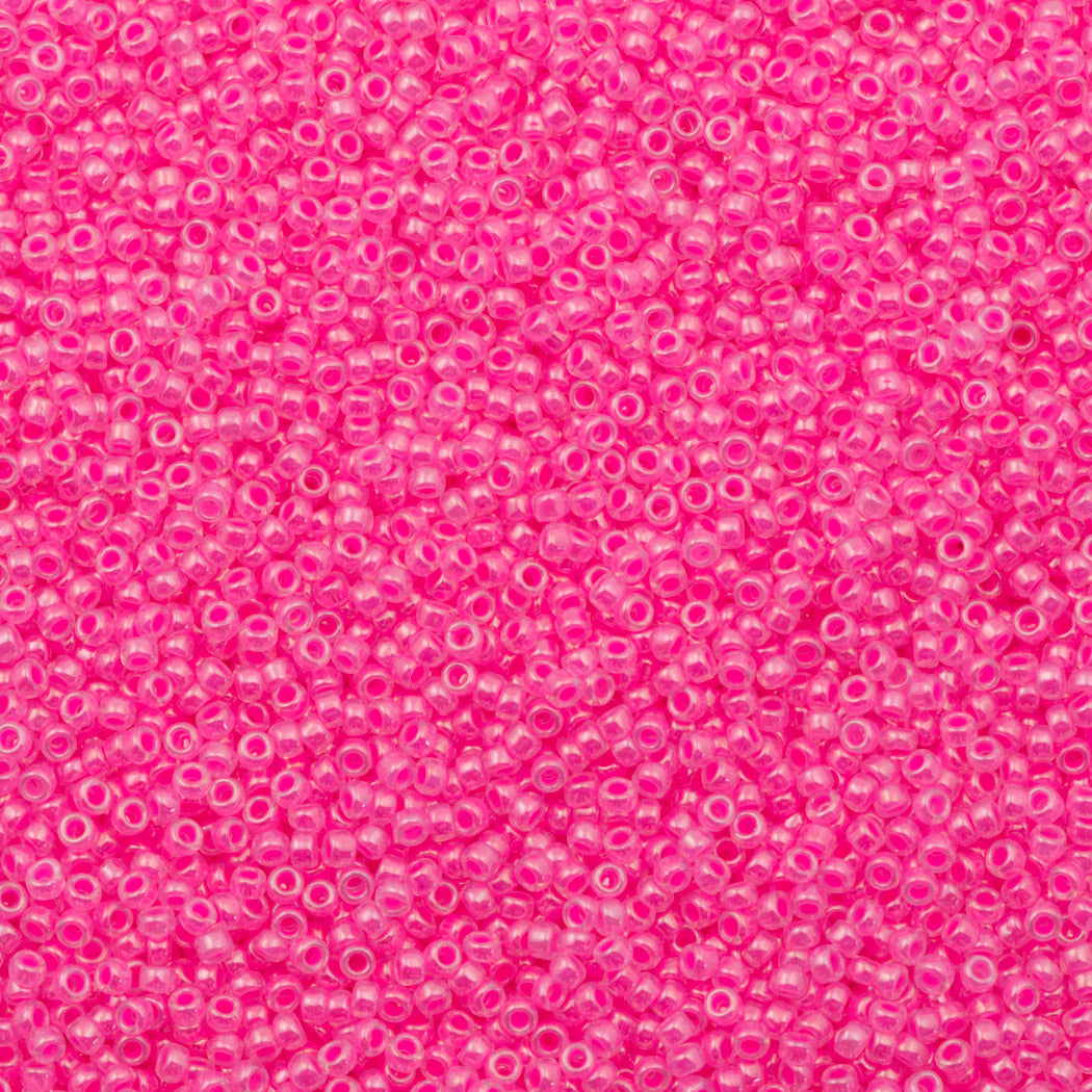 Toho Round Seed Bead 15/0 Ceylon Hot Pink 2.5-inch Tube (910)