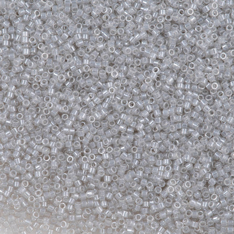 25g Miyuki Delica Seed Bead 11/0 Crystal Glazed Luster Nearly Grey DB1477