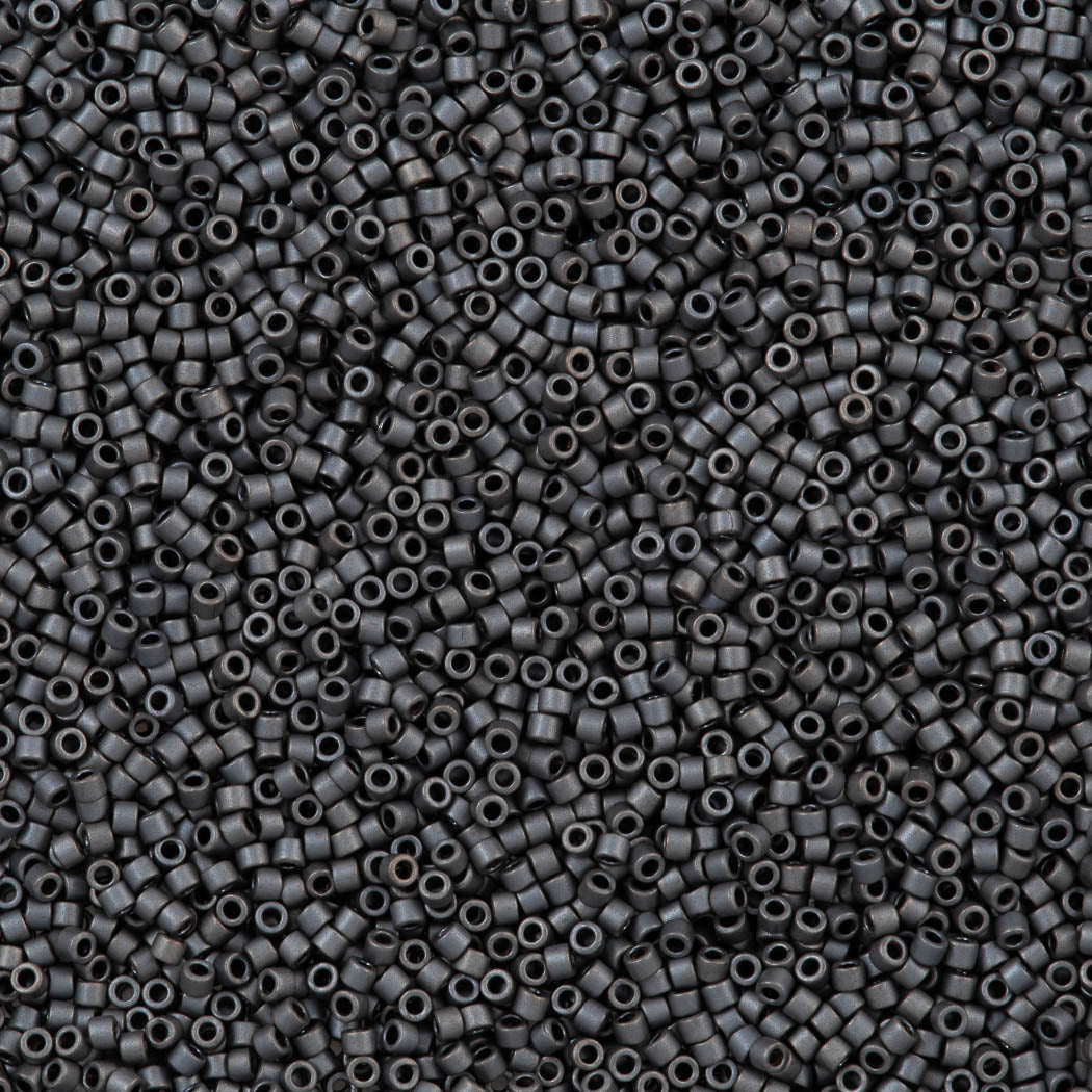 25g Miyuki Delica seed bead 11/0 Matte Charcoal DB306