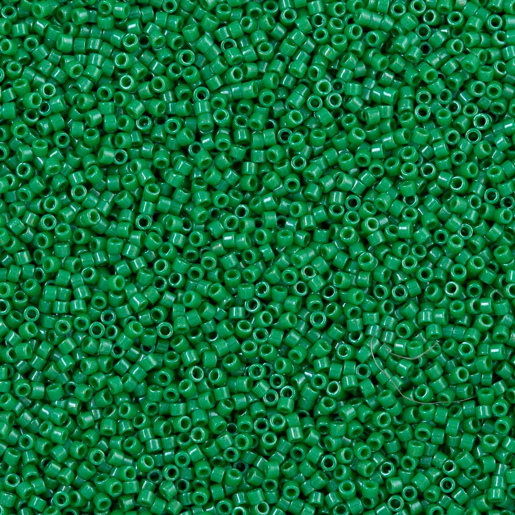 Miyuki Delica Seed Bead 11/0 Opaque Dyed Green 2-inch Tube DB655