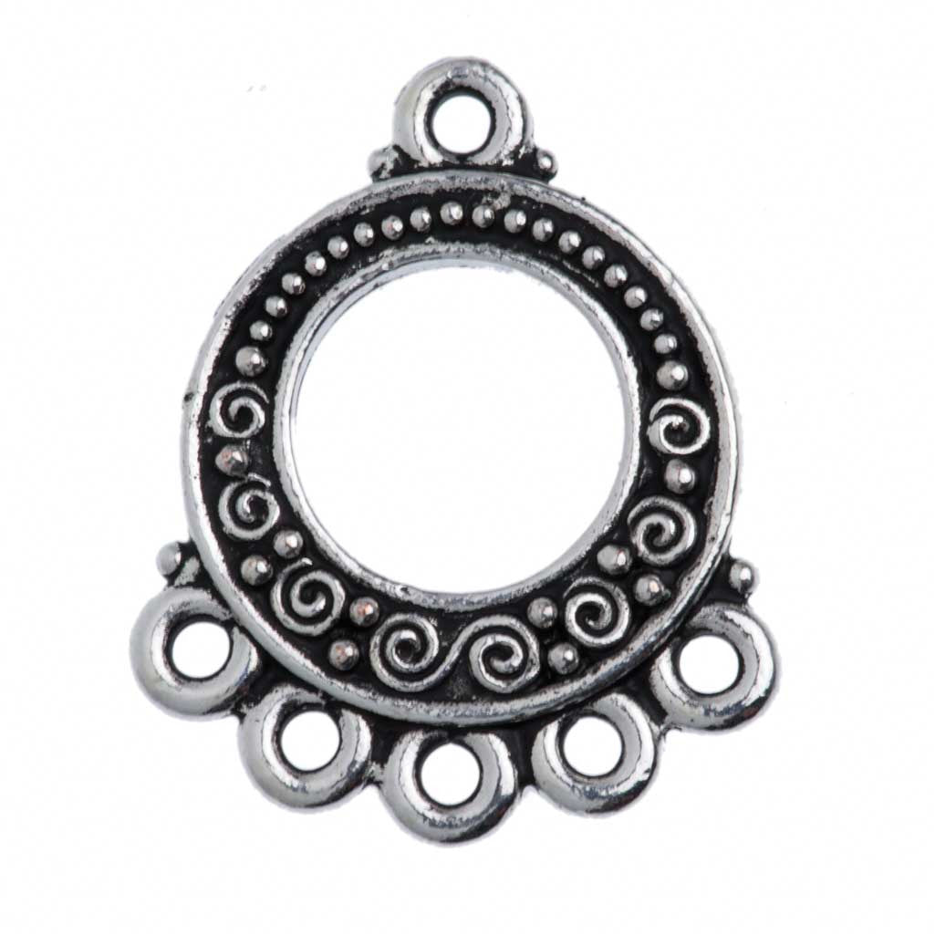 TierraCast Antique Silver Plated Pewter Spirals and Beads Link