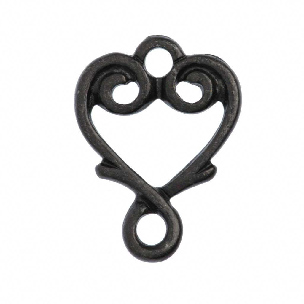 TierraCast Black Plated Pewter Vine Heart Link