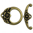 TierraCast Antique Brass Plated Pewter Floral Toggle Clasp