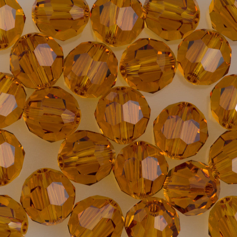 TRUE CRYSTAL 8mm Round Bead Topaz (203)