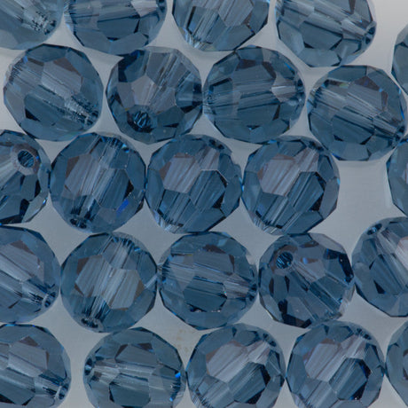 TRUE CRYSTAL 10mm Round Bead Denim Blue (266)