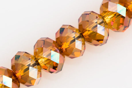 TRUE CRYSTAL 12x8mm Rondelle Bead Crystal Copper (001 COP)