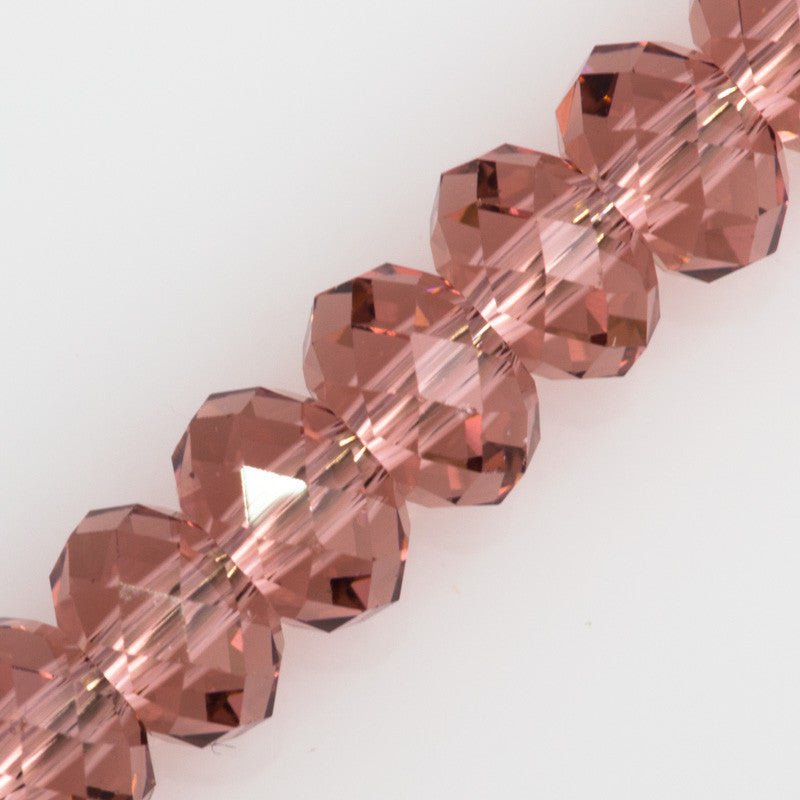 TRUE CRYSTAL 8x6mm Rondelle Bead Blush Rose (257)