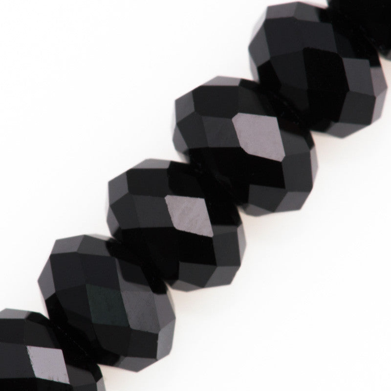 TRUE CRYSTAL 4x3mm Rondelle Bead Jet (280)