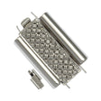 10x18mm Cross Hatch Rhodium Plated Beadslide Clasp