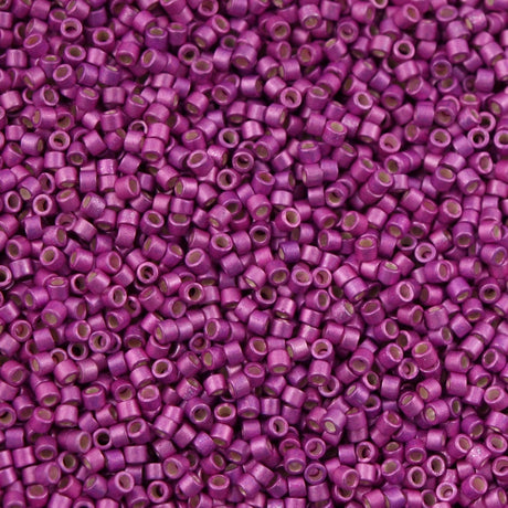 25g Miyuki Delica Seed Bead 11/0 Galvanized Semi-Matte Magenta DB1184