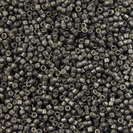 25g Miyuki Delica Seed Bead 11/0 Galvanized Semi Matte Graphite DB1186