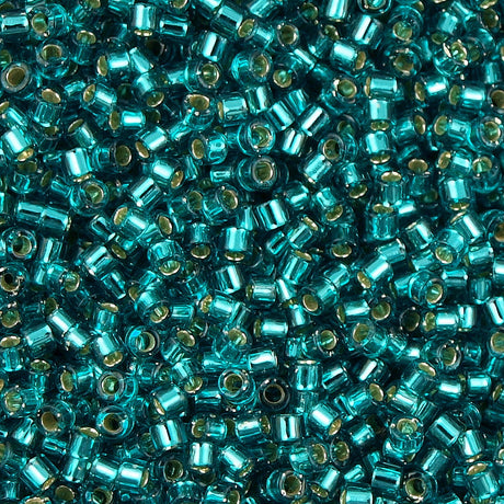 Miyuki Delica Seed Bead 11/0 Caribbean Teal Silver Lined 2-inch Tube DB1208