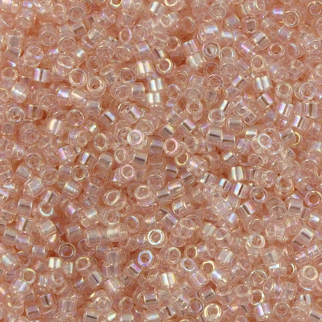 25g Miyuki Delica Seed Bead 11/0 Transparent Peach AB DB1243