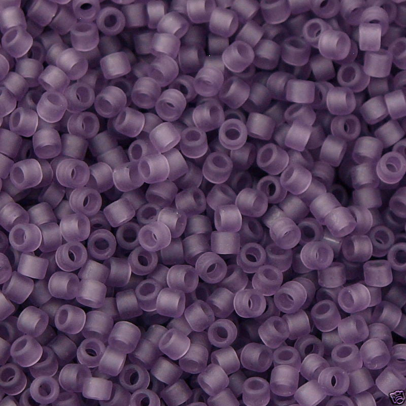 Miyuki Delica Seed Bead 11/0 Matte Transparent Smoke Amethyst 2-inch Tube DB1265