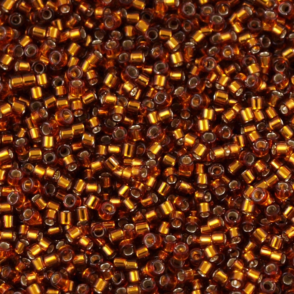 Miyuki Delica Seed Bead 10/0 Silver Lined Amber 7g Tube DBM144