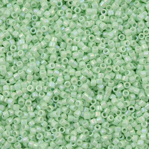 25g Miyuki Delica Seed Bead 11/0 Opaque Glazed Cool Mint AB DB1506 ...