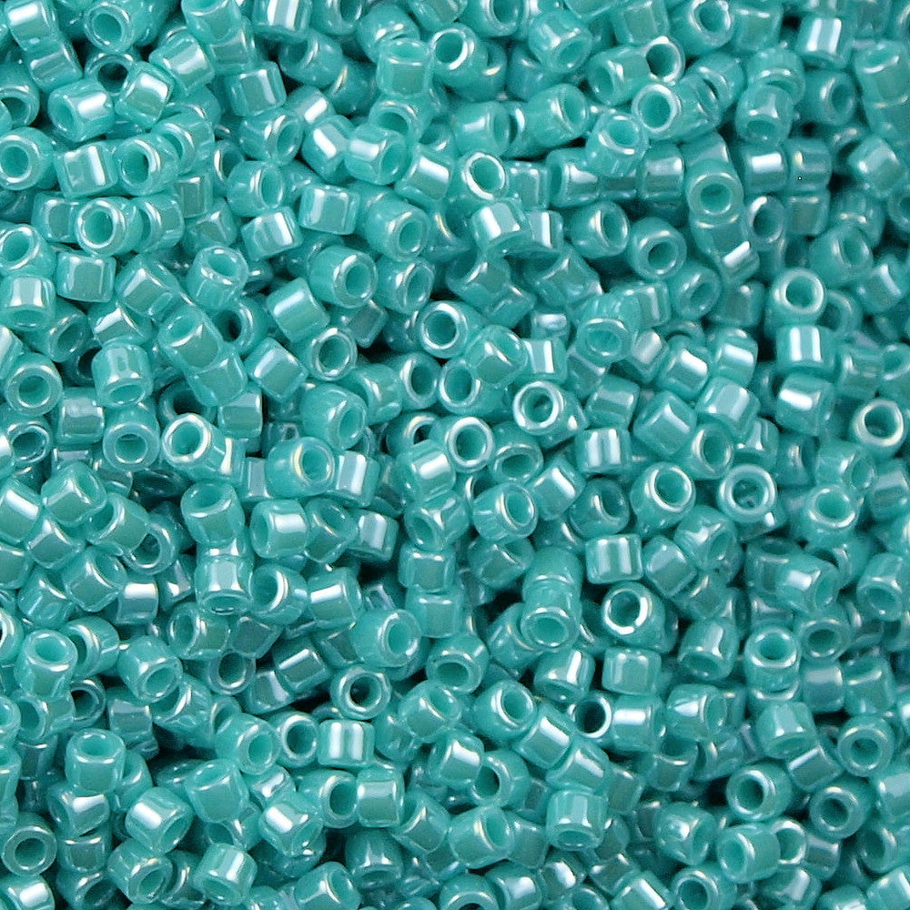 25g Miyuki Delica Seed Bead 11/0 Opaque Luster Dark Sea Foam Green DB1567