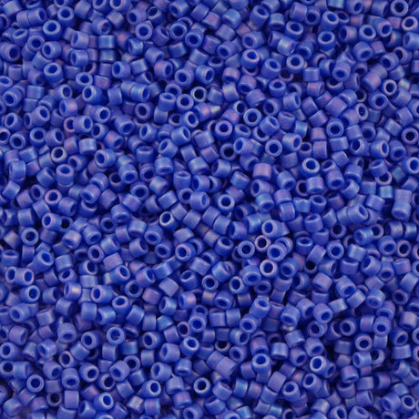 25g Miyuki Delica Seed Bead 11/0 Opaque Matte Lapis AB DB1597