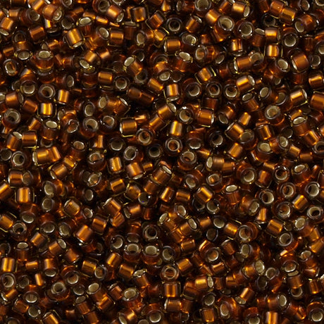 25g Miyuki Delica Seed Bead 11/0 Silver Lined Glazed Brown DB1682