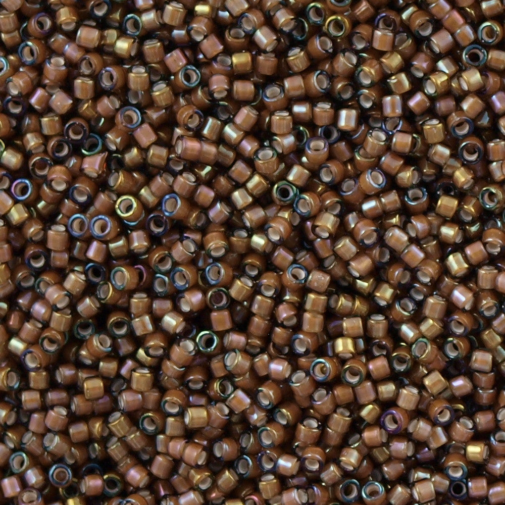 25g Miyuki Delica Seed Bead 11/0 Cocoa Inside Dyed Color White DB1790