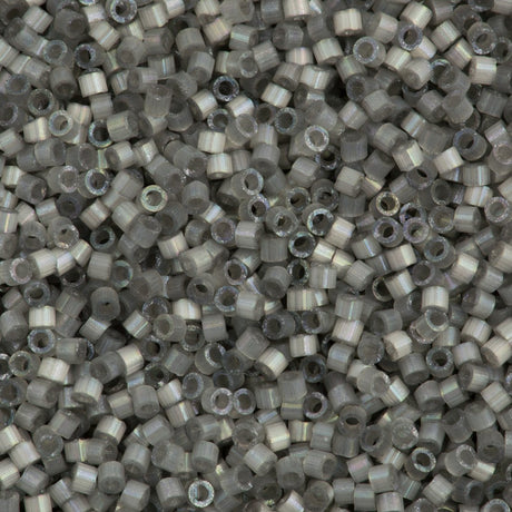 25g Miyuki Delica Seed Bead 11/0 Silk Inside Dyed Smoke Gray DB1817