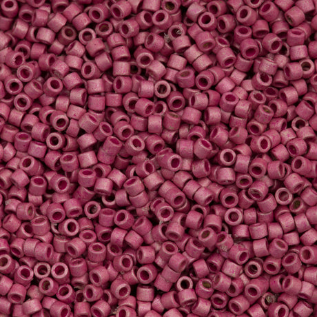 Miyuki Delica Seed Bead 11/0 Duracoat Galvanized Matte Hot Pink 2-inch Tube DB1840F