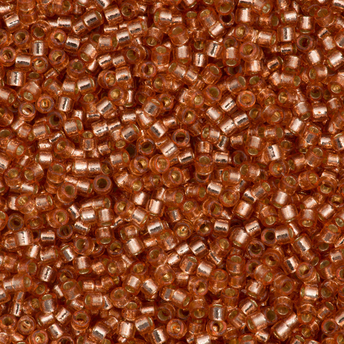 Miyuki Delica Seed Bead 11/0 Duracoat Dyed Silver Lined Rose Copper 2-inch Tube DB2151