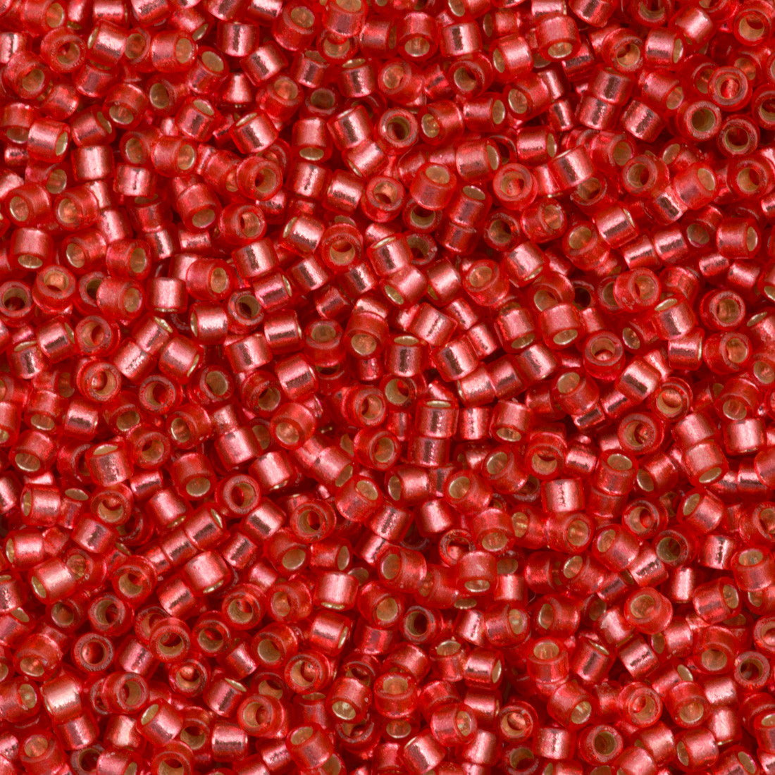 Miyuki Delica Seed Bead 11/0 Duracoat Dyed Silver Lined Light Cranberry 2-inch Tube DB2159