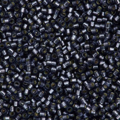 25g Miyuki Delica Seed Bead 11/0 Duracoat Dyed Silver Lined Prussian Blue DB2167