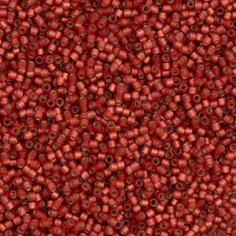 25g Miyuki Delica Seed Bead 11/0 Duracoat Dyed Semi-Matte Silver Lined Light Watermelon DB2173