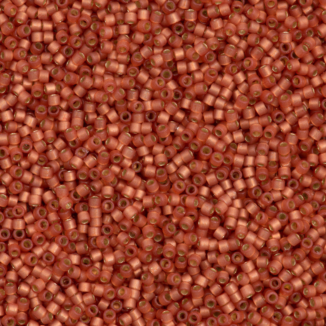 Miyuki Delica Seed Bead 11/0 Duracoat Dyed Semi-Matte Silver Lined Papaya 2-inch Tube DB2178