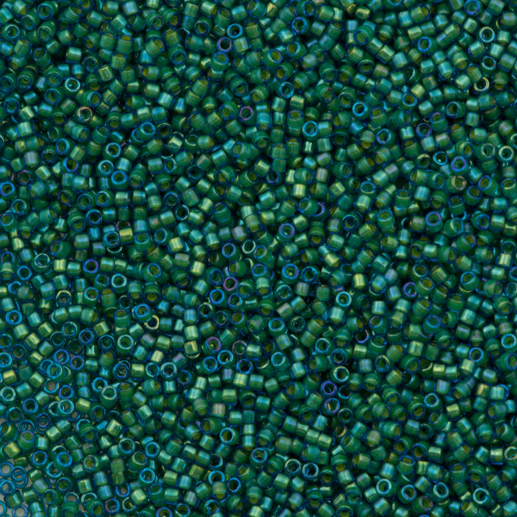 Miyuki Delica Seed Bead 11/0 Fancy Inside Dyed Aqua Green 2-inch Tube DB2381